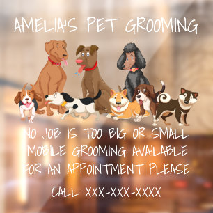 Personalise Pet Grooming Cute Dogs Picture Front
