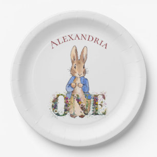 Personalise Peter the rabbit 1st birthday Paper Plate