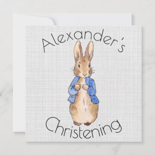Personalise Peter the rabbit Christening Invitation