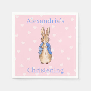 Personalise Peter the rabbit Christening Napkin