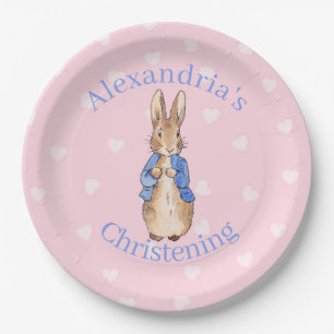 Personalise Peter the rabbit Christening Paper Plate
