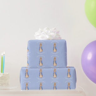 Personalise Peter the rabbit Christening Wrapping Paper