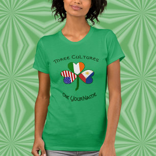 Personalise Philippines Ireland USA Shamrock Women T-Shirt