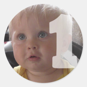 Personalise Photo Baby One Year Old Sticker