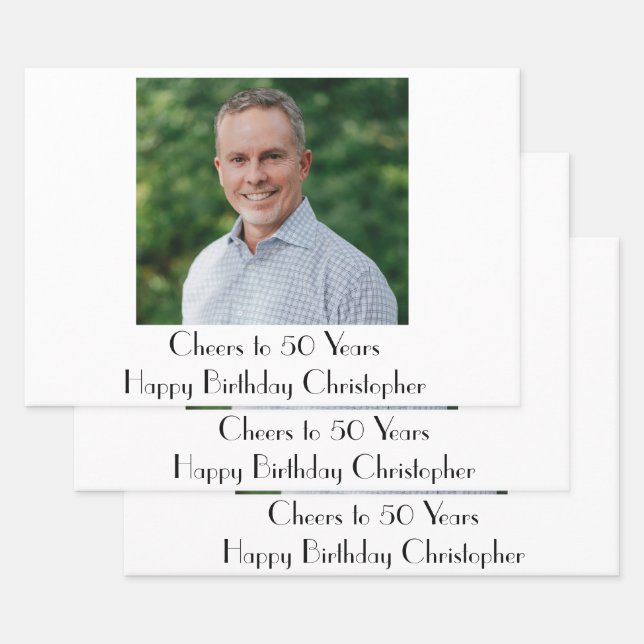 Personalise Photo Birthday Party Him Her  Wrapping Paper Sheet (Set)