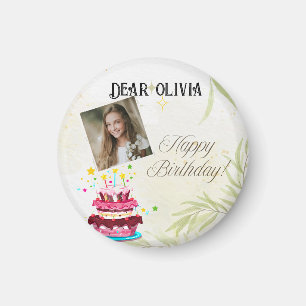 Personalise photo Birthday wishes magnet 