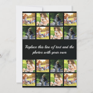 Personalise photo collage and text announcement