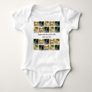 Personalise photo collage and text baby bodysuit