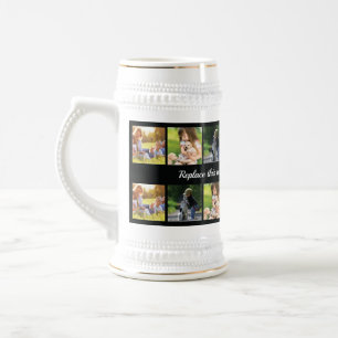 Personalise photo collage and text beer stein