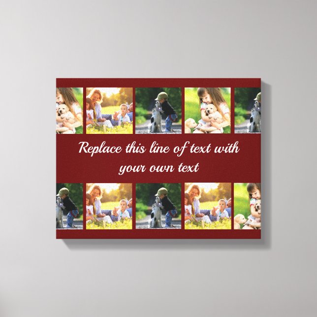 Personalise photo collage and text canvas print (Front)