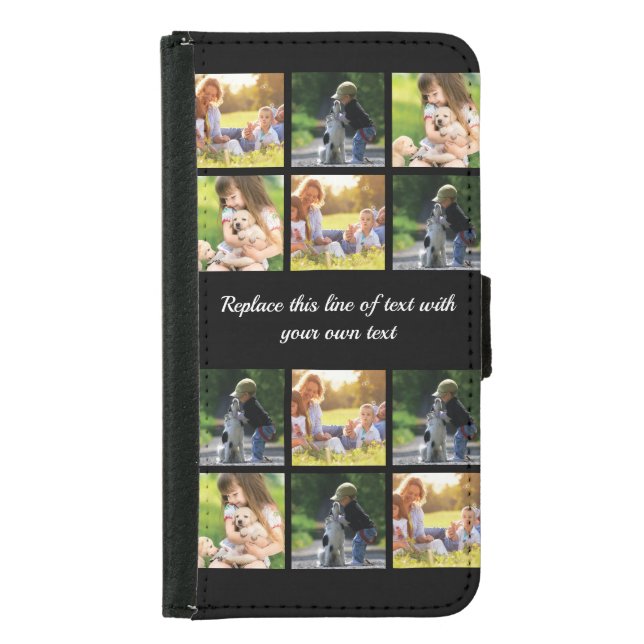Personalise photo collage and text Case-Mate iPhon Samsung Galaxy Wallet Case (Front)