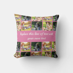 Personalise photo collage and text cushion