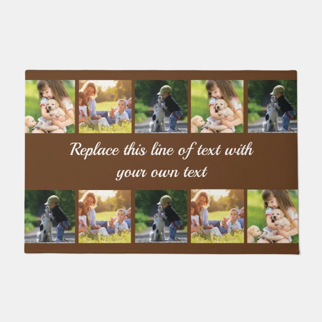 Personalise photo collage and text doormat (Front)