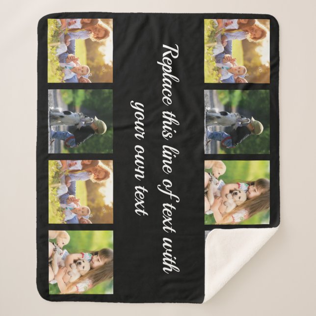 Personalise photo collage and text fleece blanket (Front)