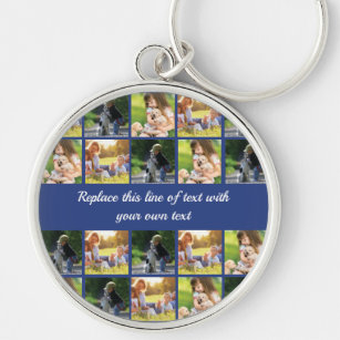 Personalise photo collage and text key ring