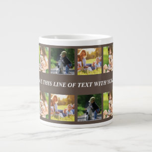Personalise photo collage and text large coffee mug