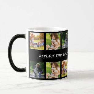Personalise photo collage and text magic mug