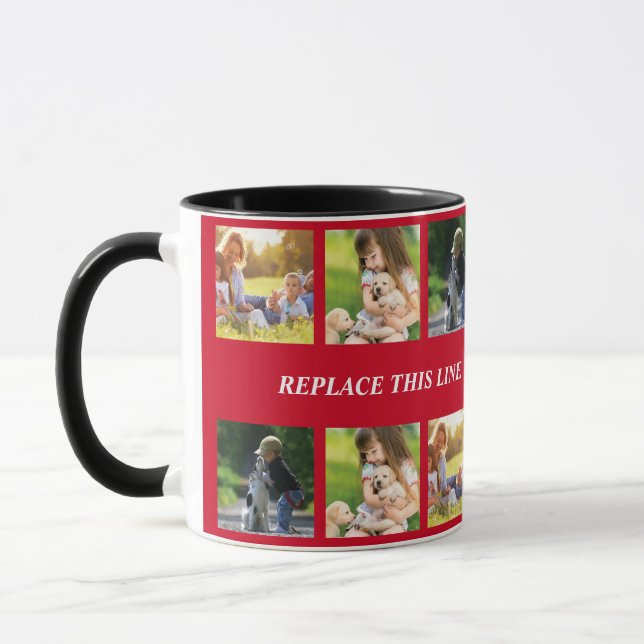 Personalise photo collage and text mug (Left)