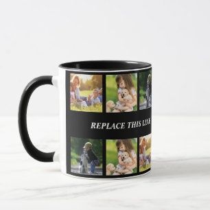 Personalise photo collage and text mug