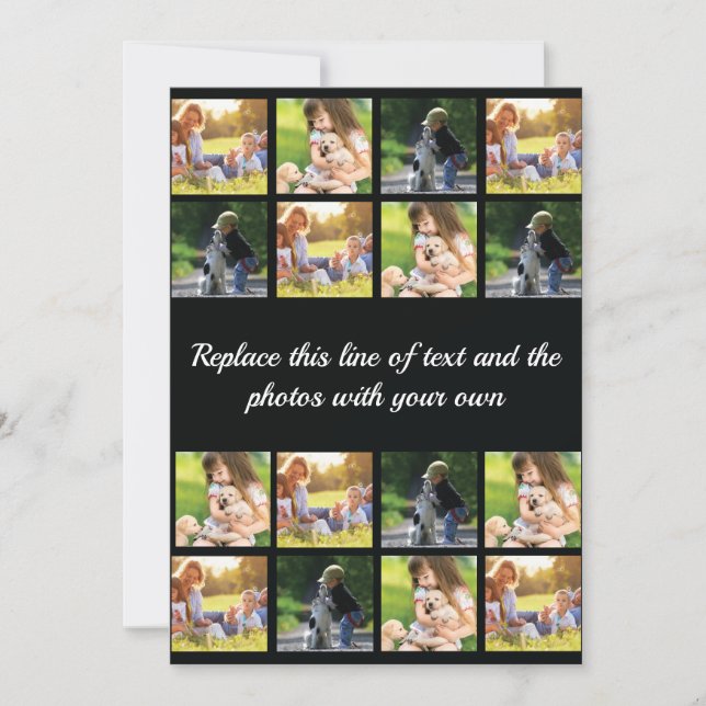 Personalise photo collage and text note card (Front)