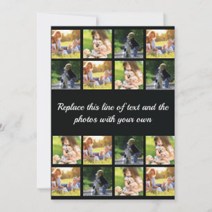 Personalise photo collage and text note card