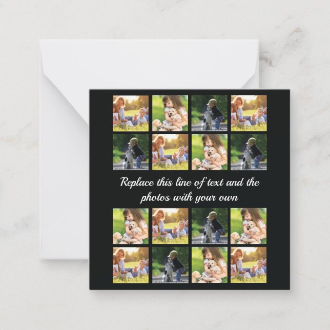 Personalise photo collage and text note card (Front)