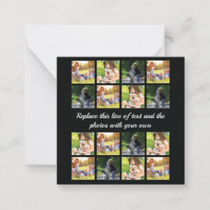 Personalise photo collage and text note card