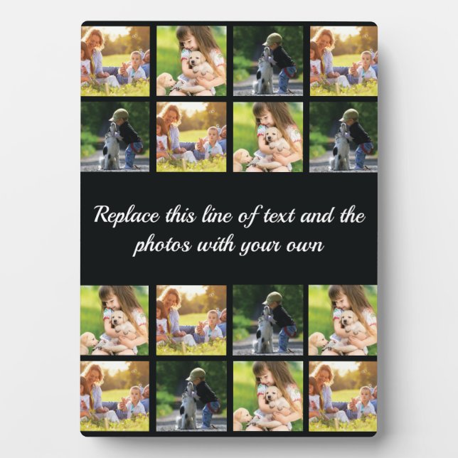 Personalise photo collage and text plaque (Front)
