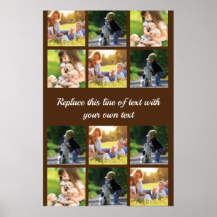 Personalise photo collage and text poster