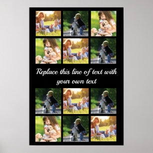 Personalise photo collage and text poster