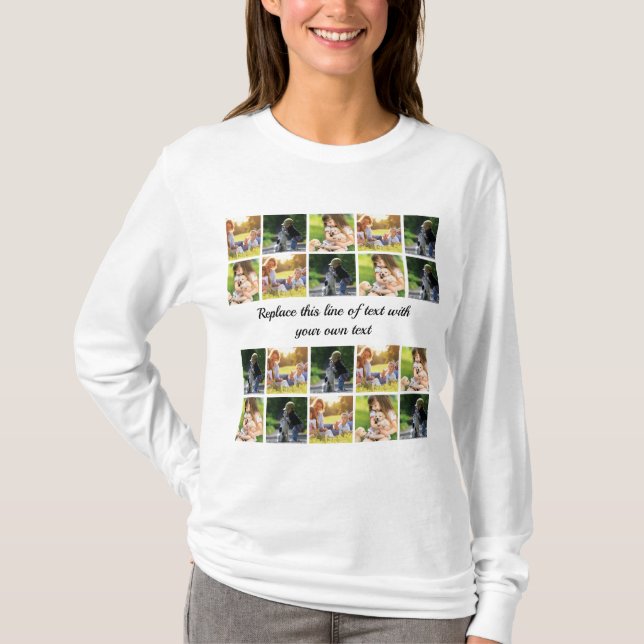Personalise photo collage and text T-Shirt (Front)