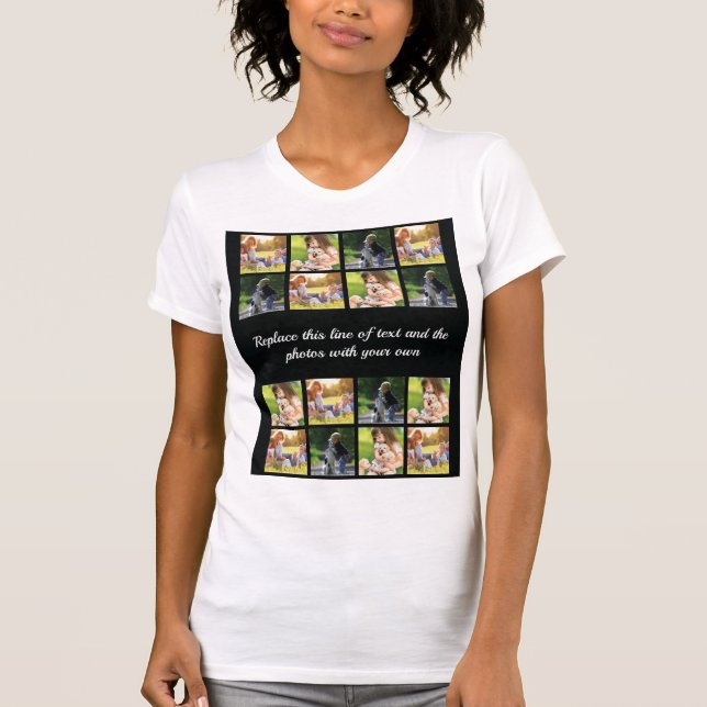 Personalise photo collage and text T-Shirt (Front)