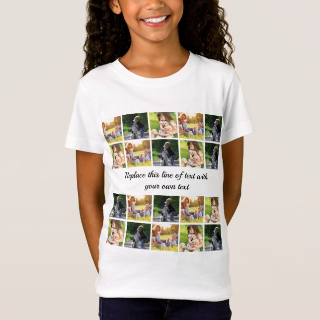 Personalise photo collage and text T-Shirt (Front)