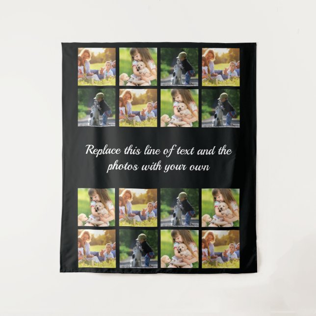 Personalise photo collage and text tapestry (Front)