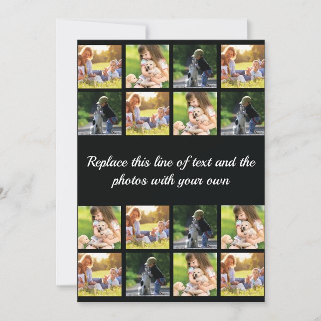 Personalise photo collage and text thank you card (Front)