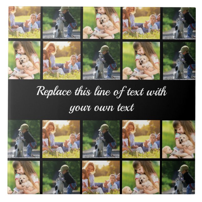 Personalise photo collage and text tile (Front)