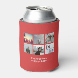 Personalise Photo Collage Design Own Upload Image Can Cooler