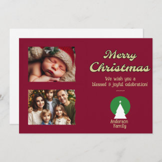 Personalise Photo Flat Christmas Holiday Card