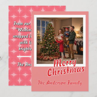 Personalise Photo Script Merry Christmas Holiday Card