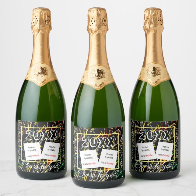 Personalise Photo Sparkling Wine Beverage Label Se (Bottles)