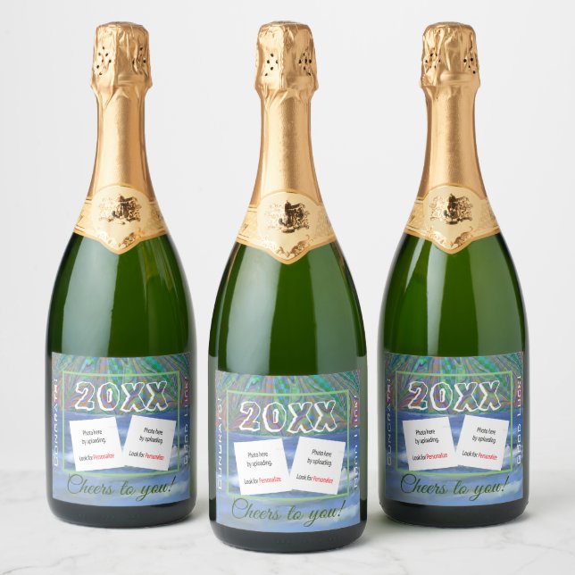 Personalise Photo Sparkling Wine Beverage Label Se (Bottles)