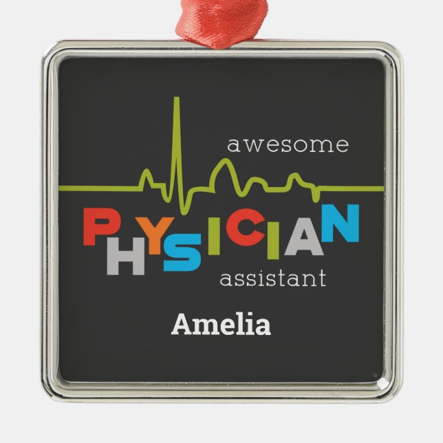 Personalise, Physician Assistant Week Awesome Metal Tree Decoration (Front)