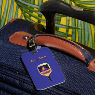 Personalise Pickelball Logo Deep Blue Luggage Tag