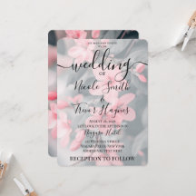 Personalise: Pink Blossoms Green Leaves Wedding