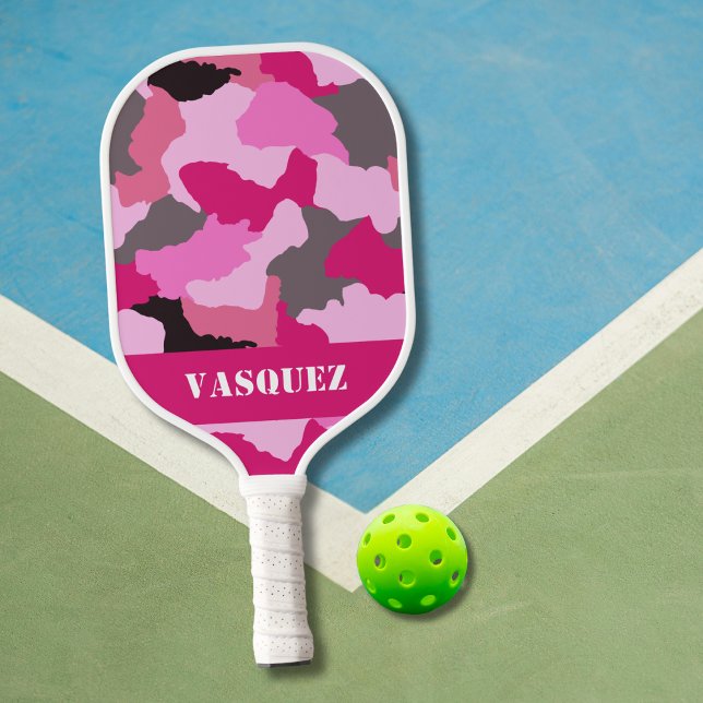 Personalise Pink Camo | Pink Camouflage Pickleball Paddle (Creator Uploaded)