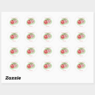 Personalise Pink Cute Pair of Cherries Stickers