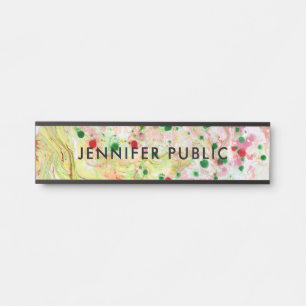 Personalise Pink Red Yellow Green Purple Modern Door Sign