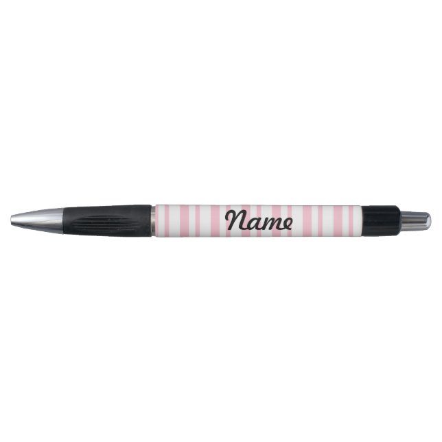 Personalise Pink Stripe Pen  (Front)