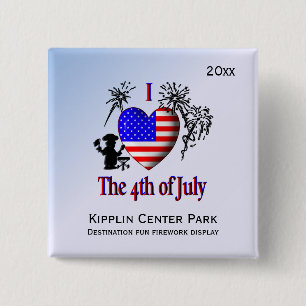 Personalise Pins I Heart the 4th of July