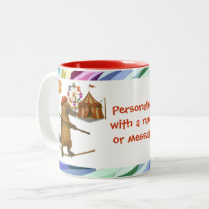 Personalise Plato platypus tightrope walker Two-Tone Coffee Mug
